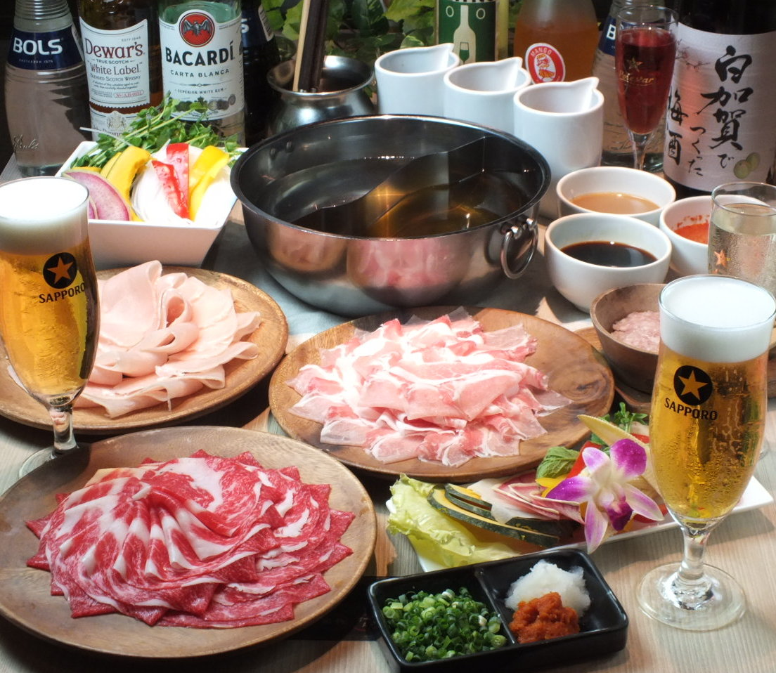 2時間飲み放題付きしゃぶしゃぶ・すき焼き宴会コース