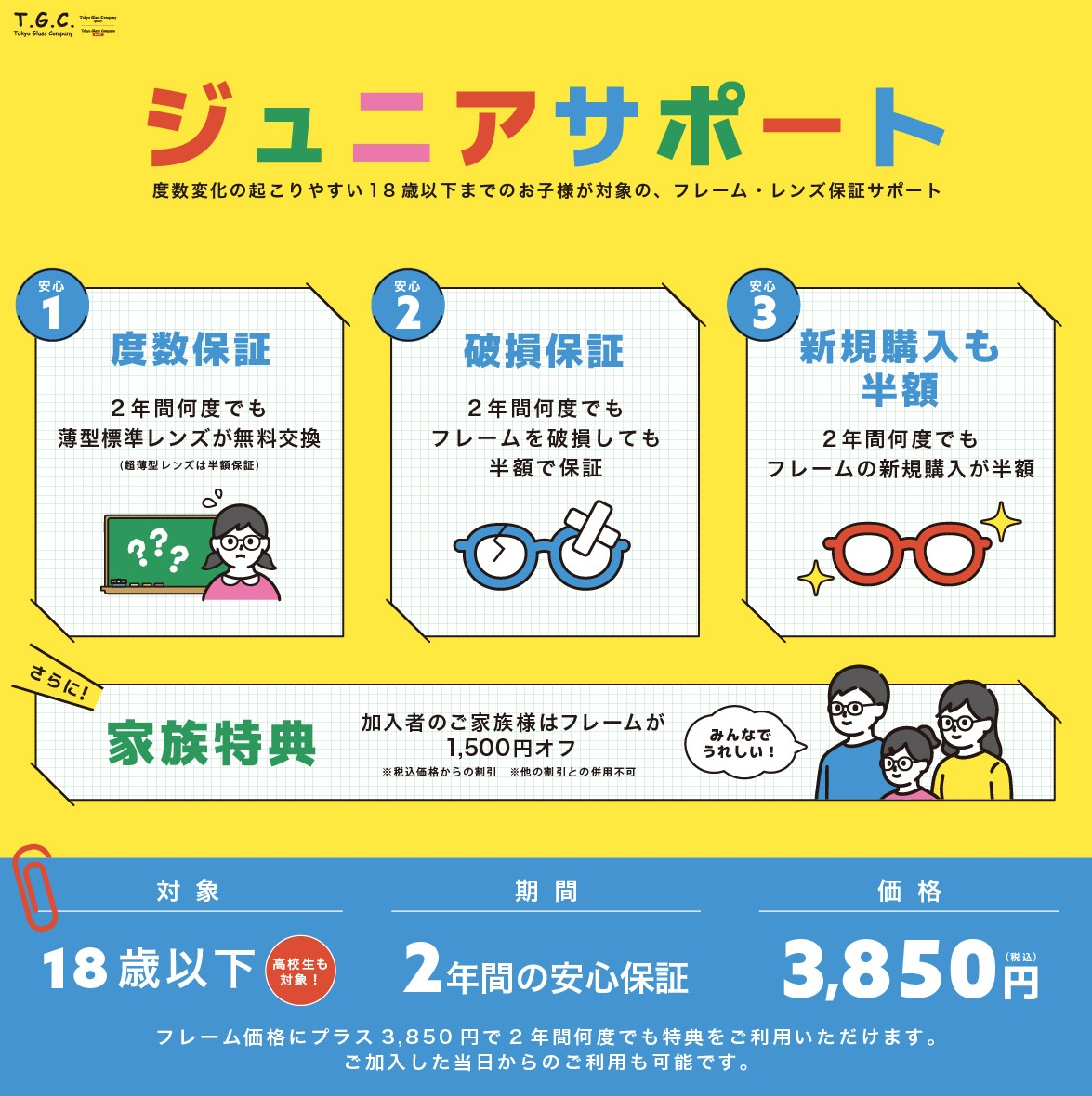保証がたくさん！安心のジュニアサポート